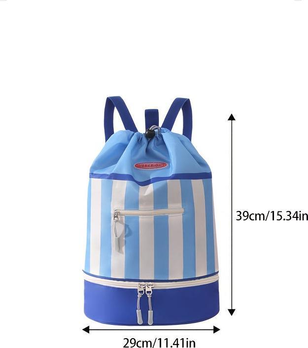 Only-Bags.Store 1 Stück Sportrucksack - Gestreift, Nass/Trocken-Trennung, leichte Polyester-Tasche mit