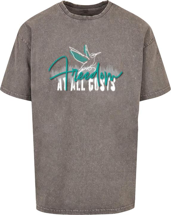 Merchcode Freedom At All Costs Acid Washed Heavy Oversized Tee - 112677 (L)