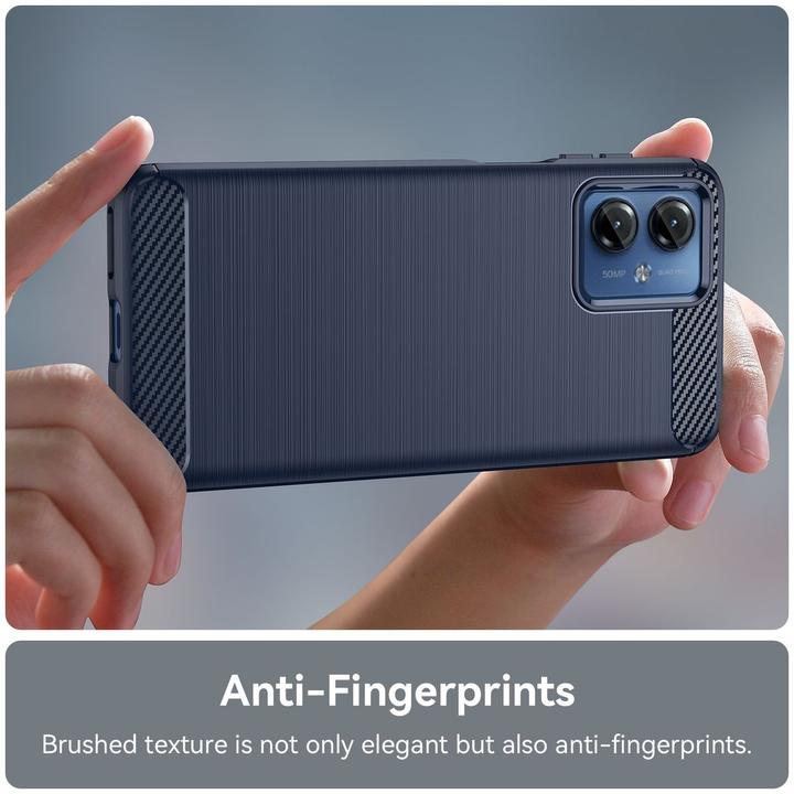 Produktbild König Design Schutz Handy Hülle für Motorola Moto G14 Case Cover Carbon Bumper Etuis Schale (Motorola Moto G14)