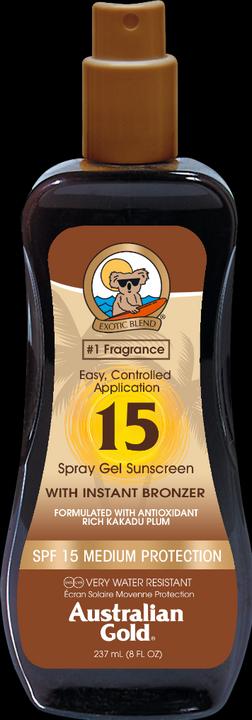Actual product image Australian Gold Spray Gel with Bronzer (Sun spray, Sun gel, SPF 15, 237 ml)