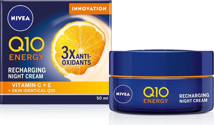 Productafbeelding NIVEA Q10 Energy Recharging Night Cream, Nachtcrème, Vrouwen, Universele huid, Gezicht, Anti-dullness, An (50 ml, Nachtcrème)