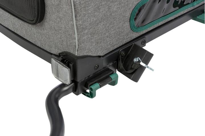Actual product image Trixie Bicycle trailer M, 71×95×85/138 cm, grey/sage (Dog, Reflectors, Lockable)
