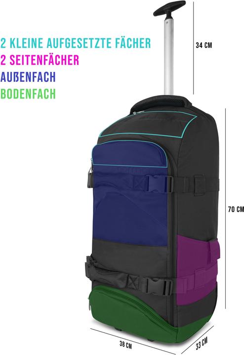 Actual product image Normani Reisetasche mit Rucksackfunktion 90L mit Regenüberzug Schwarz (90 l, L (90 - 115l))