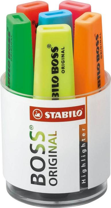 Produktbild STABILO BOSS ORIGINAL Textmarker (Blau, Grün, Rot, Orange, Pink, Gelb, 5 mm, 6 x)