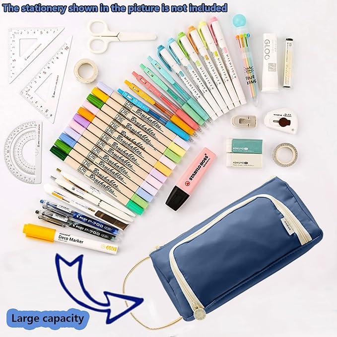 Immagine prodotto Only-Bags.Store Astuccio per matite a più scomparti - resistente in tessuto twill, organizer per penne e