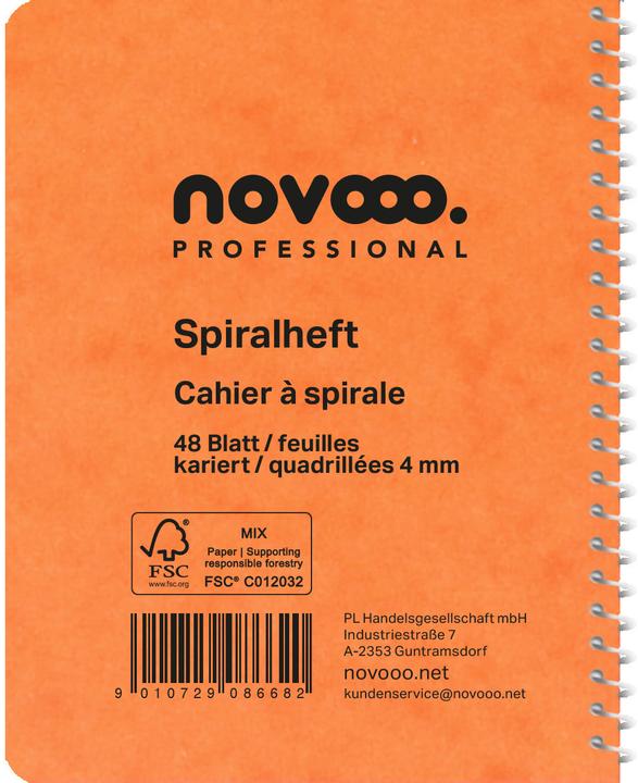 Immagine prodotto Novooo Spiralheft assortiert (91 x 121 mm, Quadretti)