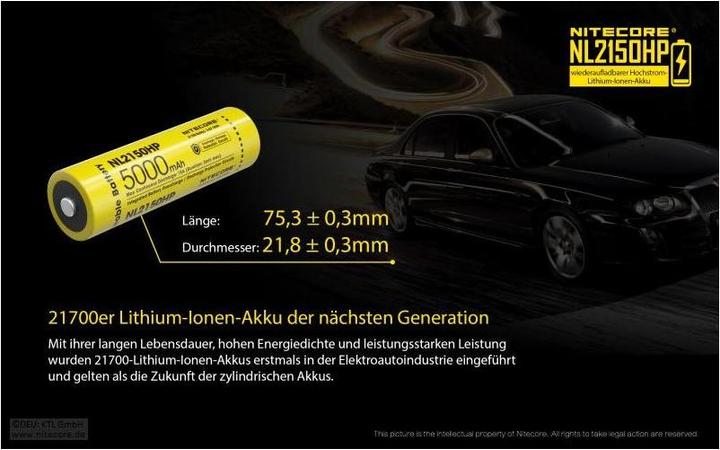 Actual product image Nitecore Li-Ion Akku Typ 21700 - 5000mAh - NL2150HP