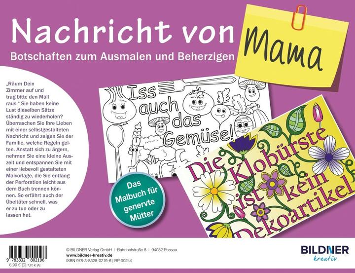 Image du produit Le livre de coloriage pour adultes : message de maman!