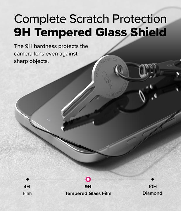Productafbeelding Ringke Screen Protector voor iPhone 16 / 15 EASY SLIDE TEMPERED GLASS 2 pack, w installation Jig (2 Stuk, Apple iPhone 16)