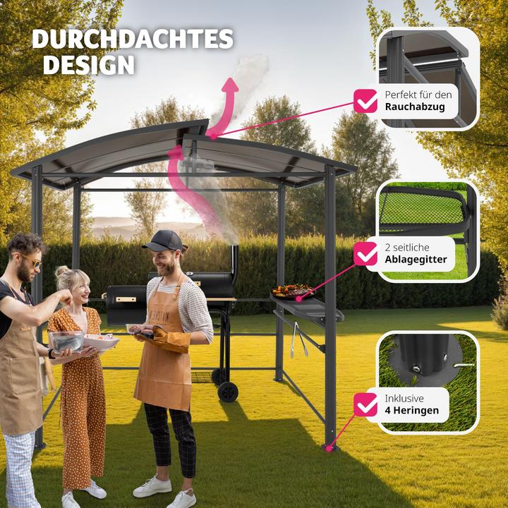 Actual product image tectake Barbecue Pavilion Asado | 240x150x234cm (240 cm, 150 cm)