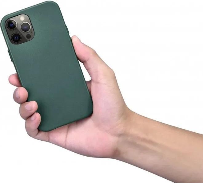 Produktbild iCarer iPhone 12/12 Pro - Echtleder Back Cover Etui, grün (RIX1206) (Apple iPhone 12, Apple iPhone 12 Pro)