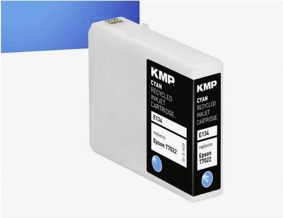 Actual product image KMP E134 Ink Cartridge compatible with Epson T7022 (C)