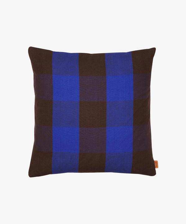 Actual product image Ferm Living Housses de coussins avec remplissage GRAND Ã carreaux bleu (50 x 50 cm)