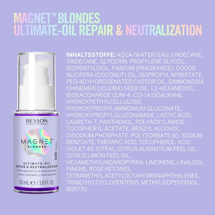 Image du produit Revlon Professional Magnet™ Blondes Ultimate-Oil - Réparation & Neutralisation (50 ml)