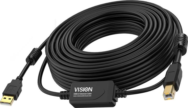 Image du produit Vision Câble booster USB 2.0 de 10m noir (10 m, USB 2.0)
