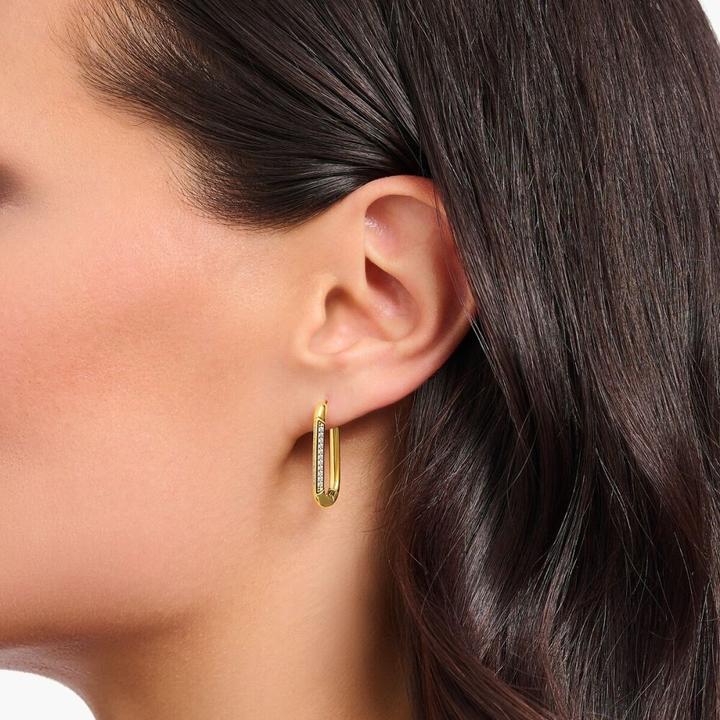 Image du produit Thomas Sabo Créoles élément d'ancrage avec pierres blanches plaquées or (Argent 925)