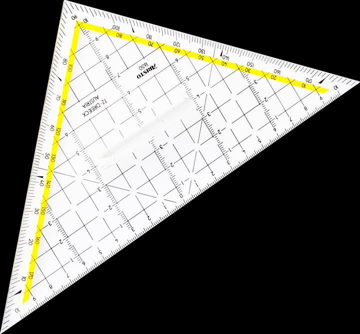 Produktbild Aristo TZ-Dreieck 22.5 cm, mit Griff, Facette an Hypotenuse, Tuschenoppen (225 mm)
