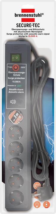 Produktbild Brennenstuhl Secure-Tec (6 x, CEE 7/5, 3 m)