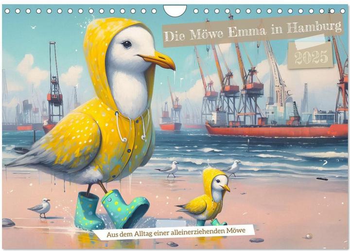 Produktbild Die Mwe Emma in Hamburg (Wandkalender 2025 DIN A4 quer), Monatskalender (A4, Deutsch)
