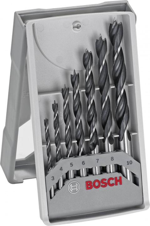 Produktbild Bosch Professional Zubehör PRO Wood Holzspiralbohrer-Set. 7-tlg. (4 mm, 3 mm, 5 mm, 6 mm, 7 mm, 8 mm, 10 mm)