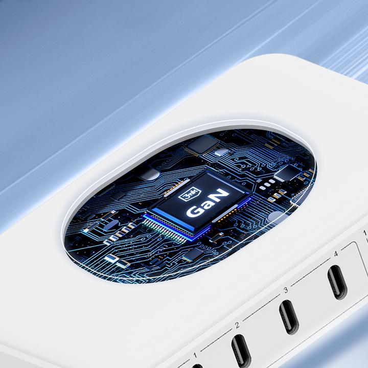 Produktbild 3MK Hyper Charger PowerMax 100W 4xUSB-C + 2xUSB-A stacja ładująca z ład. indukcyjną QC+PD (100 W)