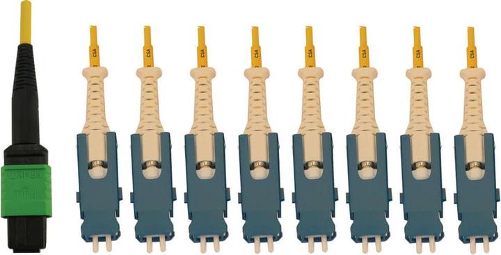 Actual product image Eaton 40/100/400G Singlemode 9/125 OS2 Breakout Fibre Optic Cable 16F MTP/MPO-APC to 8x Du (3 m)