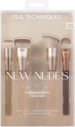Actual product image Real Techniques New Nudes Nothing But You Face Kit Makeup Brushes for Blush Contour Concealer and Foundation 5 Piece (Set)