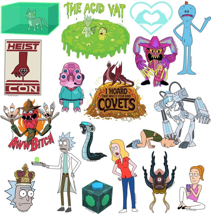 Actual product image Rick And Morty Deluxe Stickers (Pack of 100)