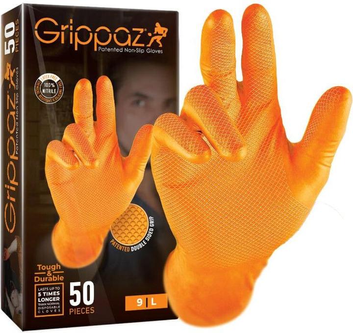 Produktbild P2R Chemikalienbeständige Nitrilhandschuhe mit Fischschuppen für Werkstätten, öl- und benzinbeständig (XL)