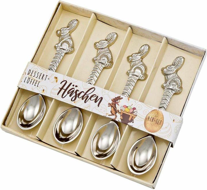 Produktbild 4er-Set Dessert-Löffel »Häschen« (4 Stück, Besteck Set)