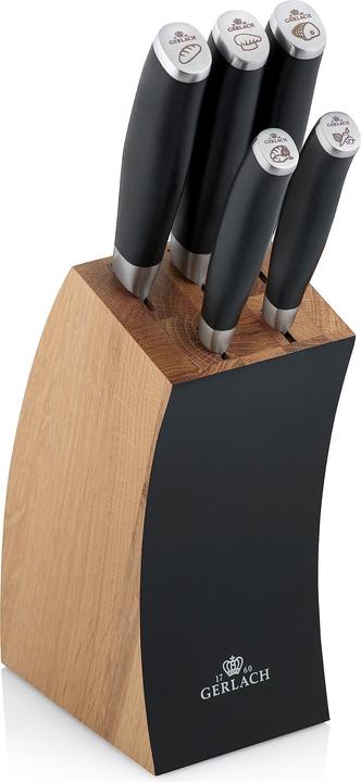 Actual product image Gerlach G02-991AM-ZENB-05PU-S2S1-01 Deco Black, knife block, stainless steel