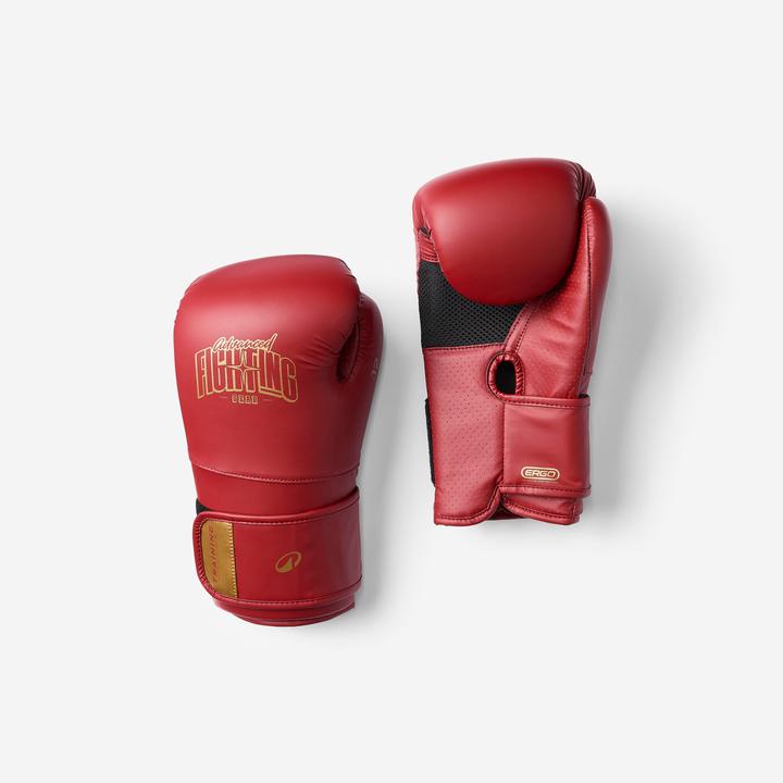 Domyos Boxhandschuhe ergonomischer Schutz - bordeauxrot (10 OZ, 10)