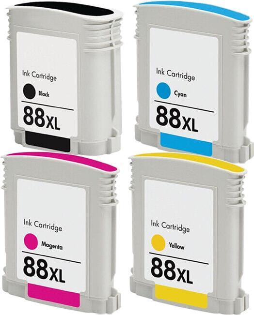 Actual product image Druckfuxx SET 4x TINTE PATRONEN für HP 88XL OfficeJet Pro L7680 L7700 L7750 L778