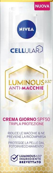Immagine prodotto NIVEA Cellular Luminous 630 Anti-macchie Crema Giorno SPF50 40ml (40 ml)