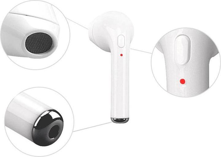 Image du produit PhoneLook Ecouteurs sans fil i7S TWS Bluetooth 4.2 avec étui de rangement et de chargement (100 h, Sans fil)