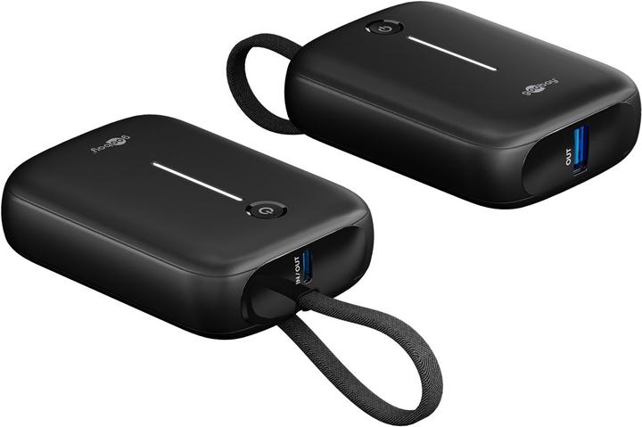 Produktbild Goobay Powerbank 10.000 mAh mit integriertem USB-C-Kabel (10000 mAh, 15 W)