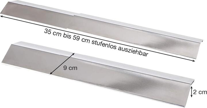 Produktbild All'Grill Edelstahl Flammblech schmal, variabel 35-60 cm / 9 cm