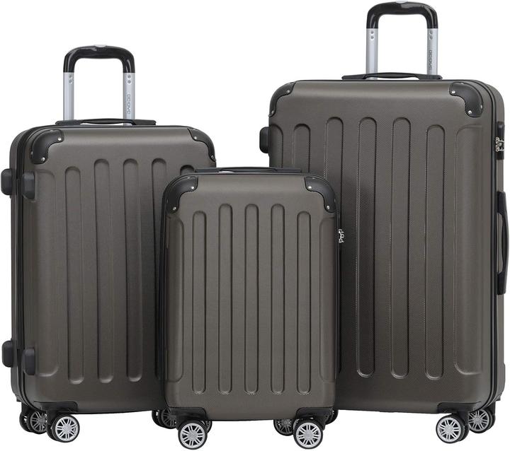 Beibye 3-teiliges Hartschalenkoffer-Set (110 l, Handgepäck (bis 50l), M (50 - 90l), L (90 - 115l))