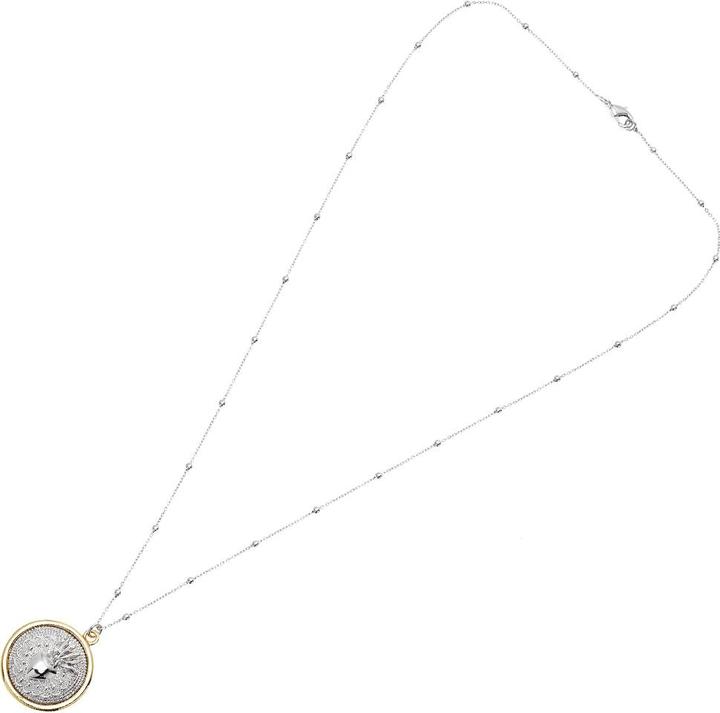 Ottaviani Rhodium-plated and golden bronze necklace