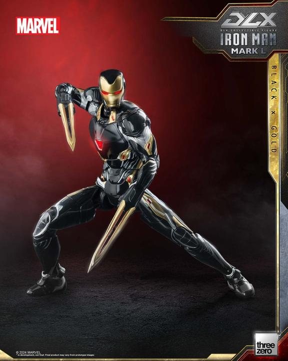 Produktbild ThreeZero Infinity Saga DLX Actionfigur 1/12 Iron Man Mark 50 (Black X Gold) 17 cm