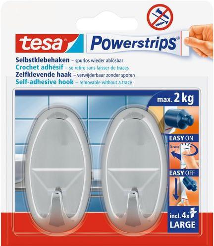 tesa Hook Powerstrips 58050 Removable Silver
