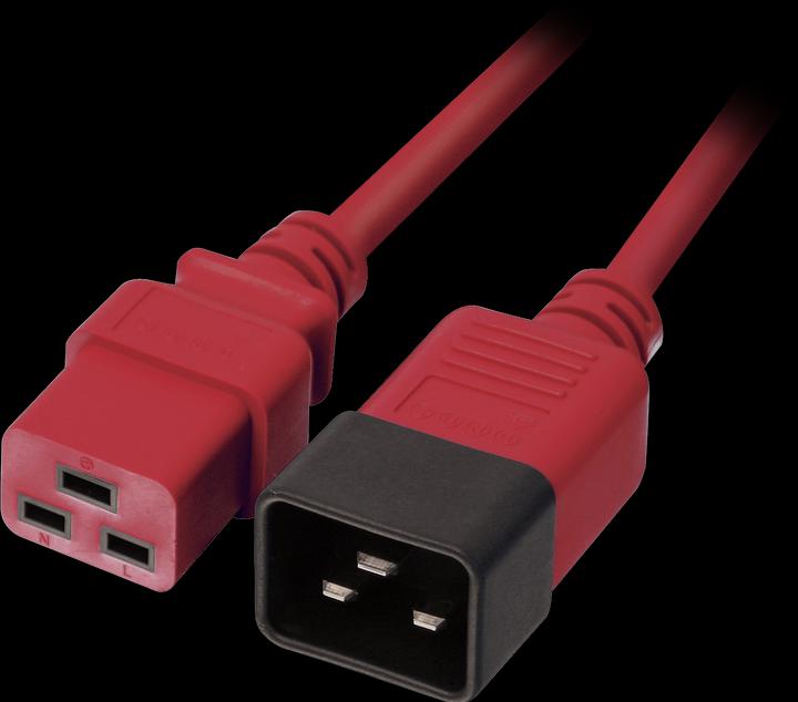 Produktbild Lindy 2m IEC C19 auf IEC C20 Verlaengerung rot (2 m, C19)