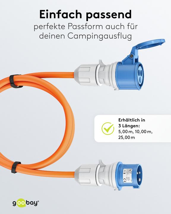 Actual product image Goobay CEE-Verlängerung, CEE-Stecker auf CEE-Kupplung, 25 m (25 m, CEE)