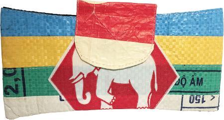 Immagine prodotto Bekos Upcycling - Custodia per occhiali da borse riciclate Patchwork Elephant