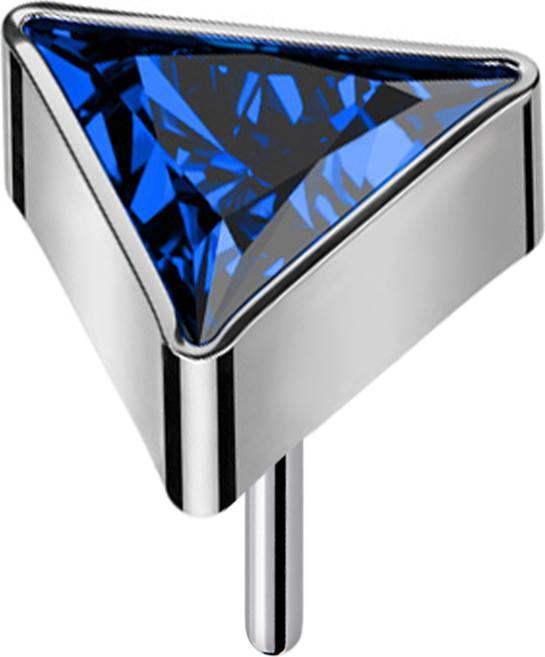 Produktbild Star Piercing Threadless dreieck silber Kristall dunkelblau (Titan G23, ohne Messing)