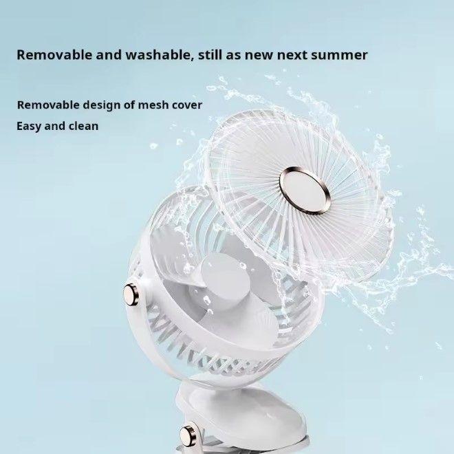 Image du produit MU Classic Ventilateur 6 pouces avec 5 niveaux de vitesse et batterie 1200mAh (45 dB)