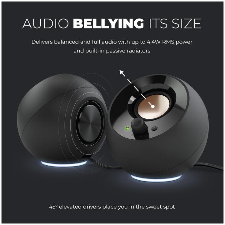 Produktbild Creative Lautsprecher Pebble SE RGB Stereo, schwarz