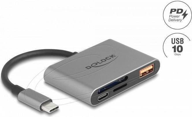 Produktbild Delock USB-C Card Reader für SD und Micro SD Speicherkarten (USB)