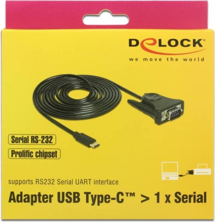 Actual product image Delock Adapter USB-C>1x Serial DB9 RS-232 (1.80 m)