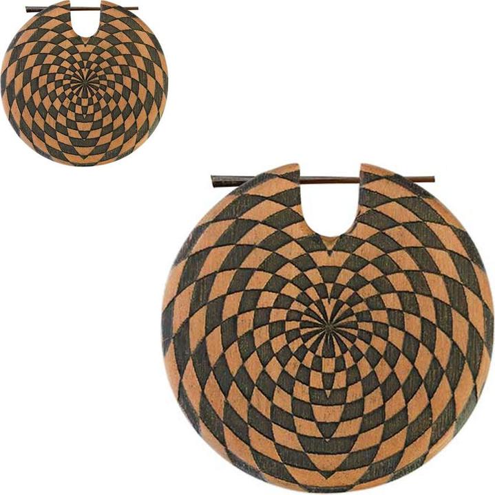 Immagine prodotto Star Piercing Piastra per orecchini in legno di Saba con incisione a quadretti (senza ottone, Organico)